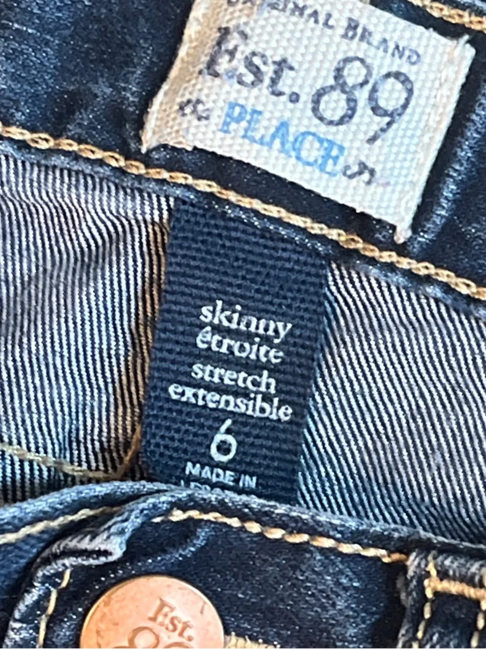 Children’s Place Est. 89 Girls Skinny Stretch Jeans Size 6